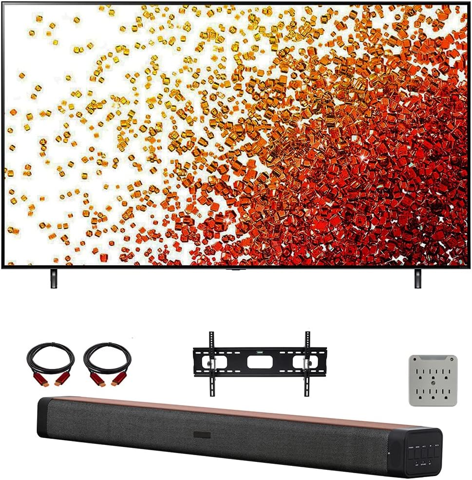 55 Inch HDR 4K UHD Smart NanoCell LED TV Bundle with Soundbar, TV Wall Mount Bracket and Surge Adapter Z670
