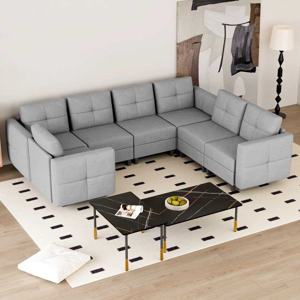 Gray Modular Sectional Sofa with Storage M496299