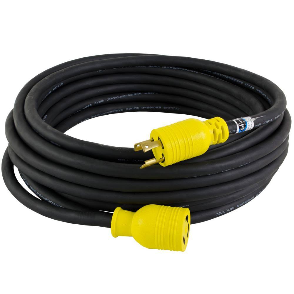 50-Feet 10/3 30-Amp 250-Volt Rubber Locking Extension Cord K549