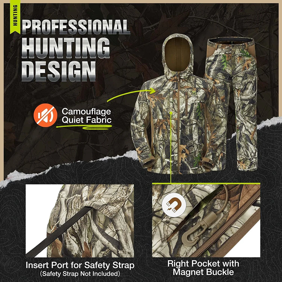 Hunting Jacket and Pants with Fleece Lining W77175