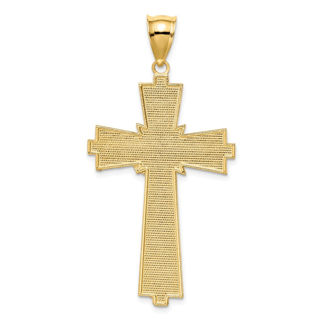 14k Gold Cross Pendant Necklace 47mm Y18127
