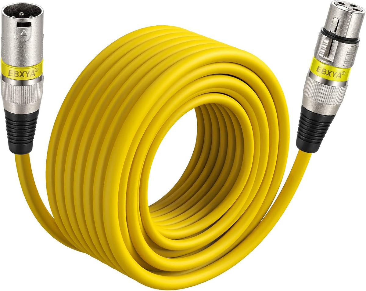 Black Pack of 2 XLR Microphone Cable 50 Ft H8956