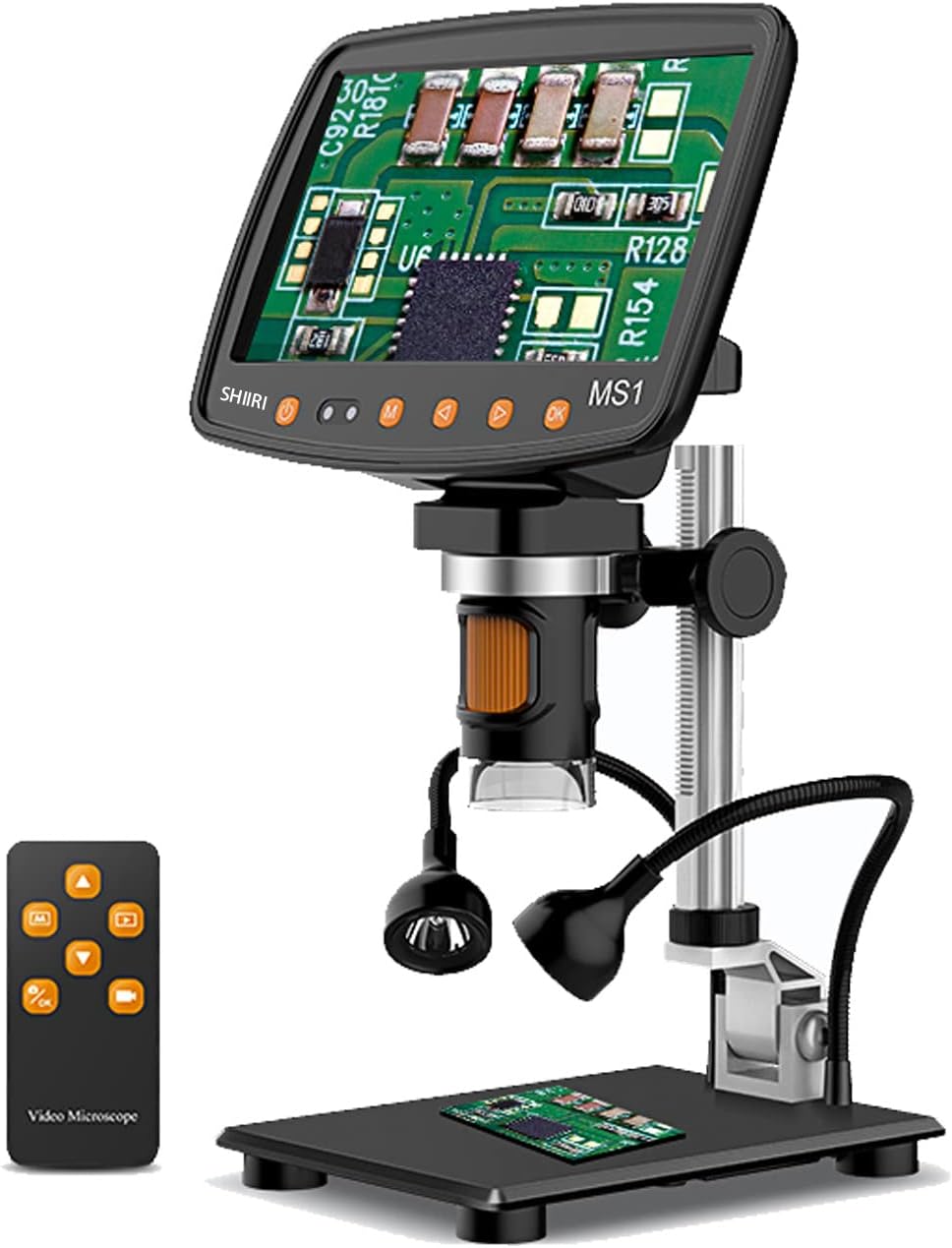 7 Digital Microscope 12MP 1080P Video with Metal Stand 2 LED Fill Lights 32G SD Card Y575