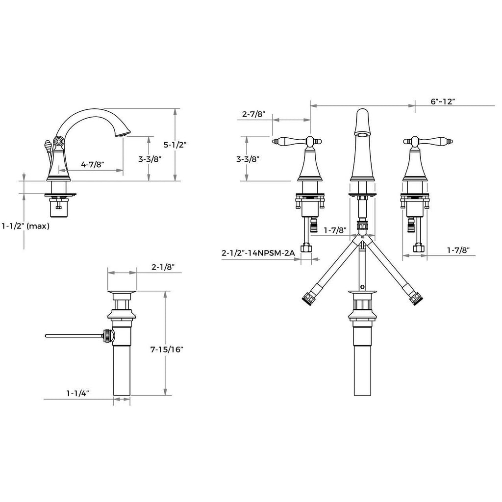 Oil Rubbed Bronze Widespread Bathroom Faucet A662