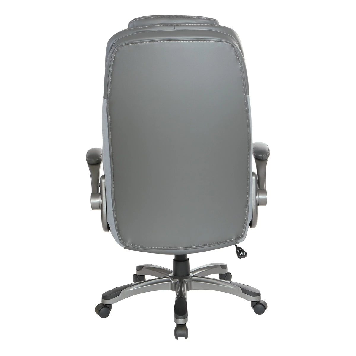 High Back Chair with Grey Bonded Leather and Flip Arms G250