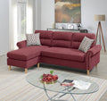 Red Polyfiber Reversible Sectional Sofa Set W32011