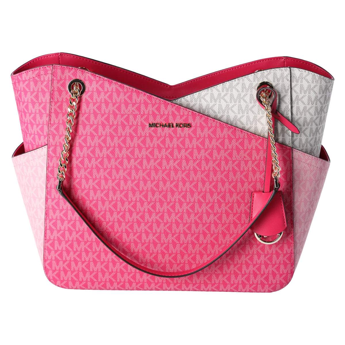 Electric Pink Large Chain Tote Handbag U51298
