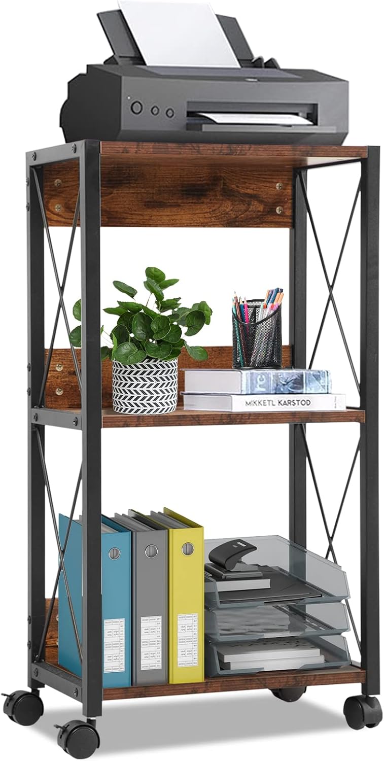 3-Tier Rolling Printer Cart with Storage Z6374