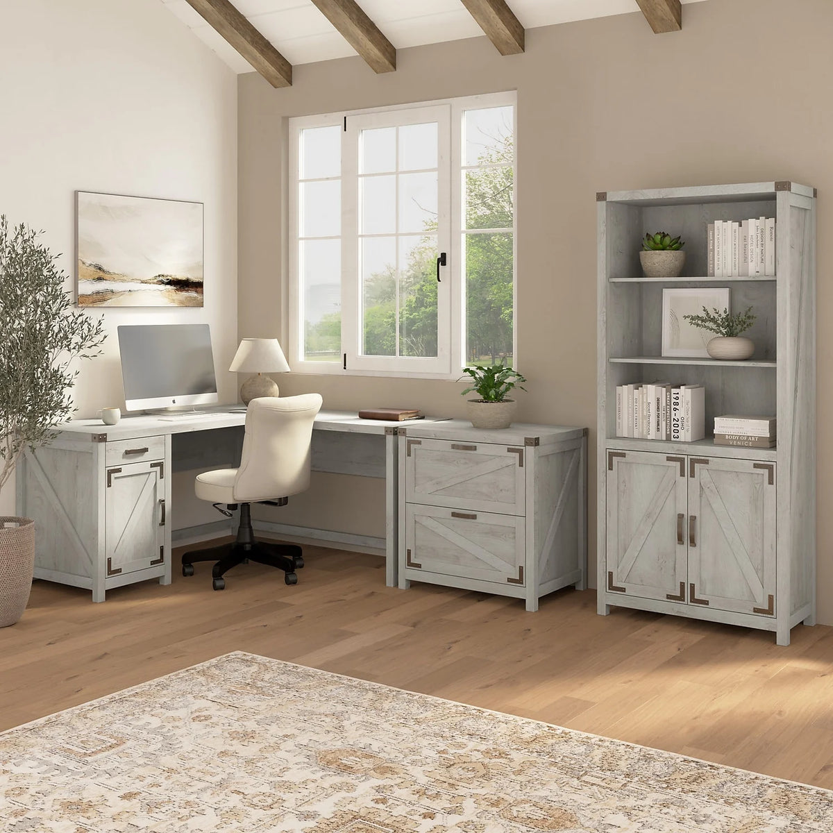 White 2 Drawer Lateral File Cabinet J395044