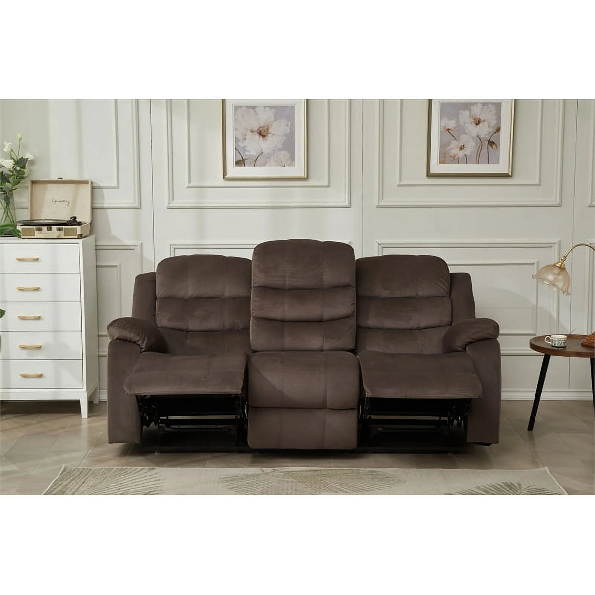 Brown Microfiber Sofa W66187