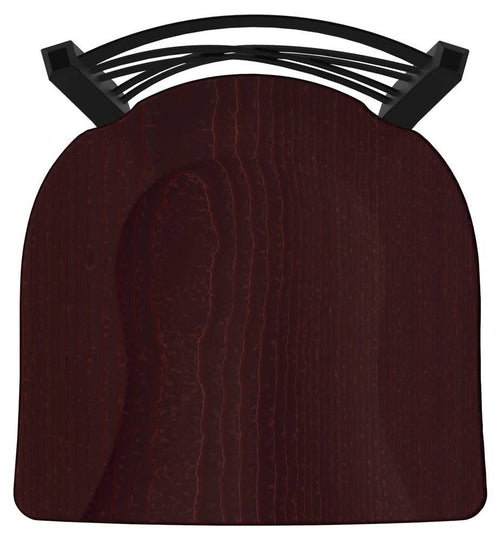18x22 Chair with Black Wrinkle Finish, Dark Cherry Oak Seat S191