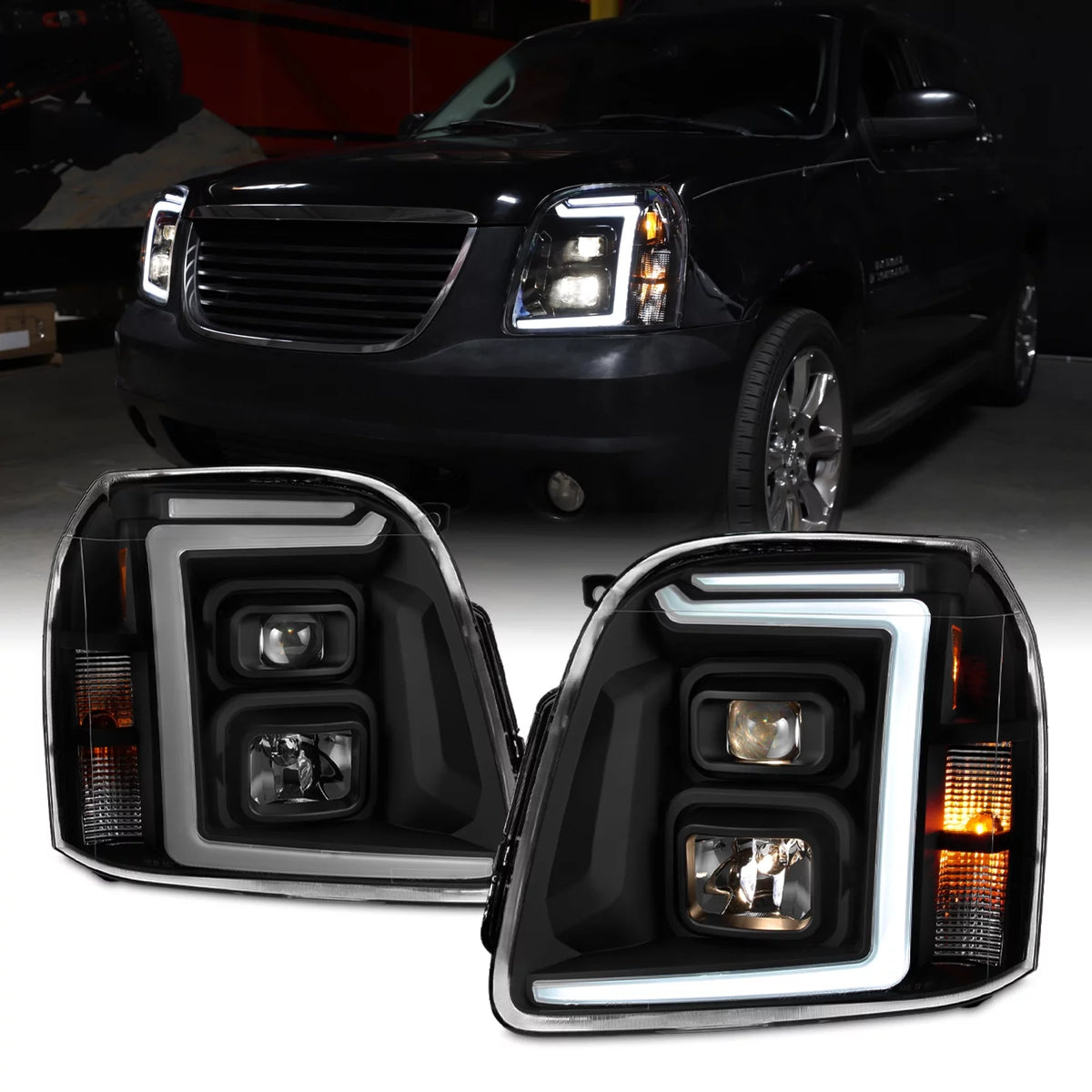 Black Projector Headlights Pair P9437