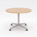42x22 Round River Cherry Pedestal Table with Casters A586