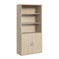Tall 5 Shelf Bookcase with Doors Engineered Wood Y790