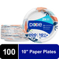 Multicolor 10 in Disposable Paper Plates, 100 Count E55563
