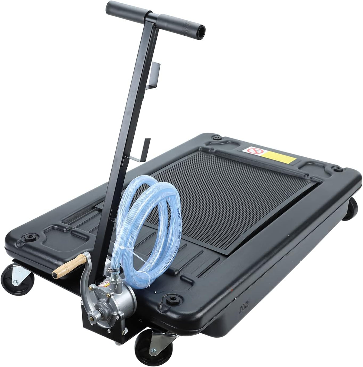 Low Profile Oil Drain Pan 17 Gallon Portable with 12V DC Centrifugal Electric Pump and 7 FT Hose A541549