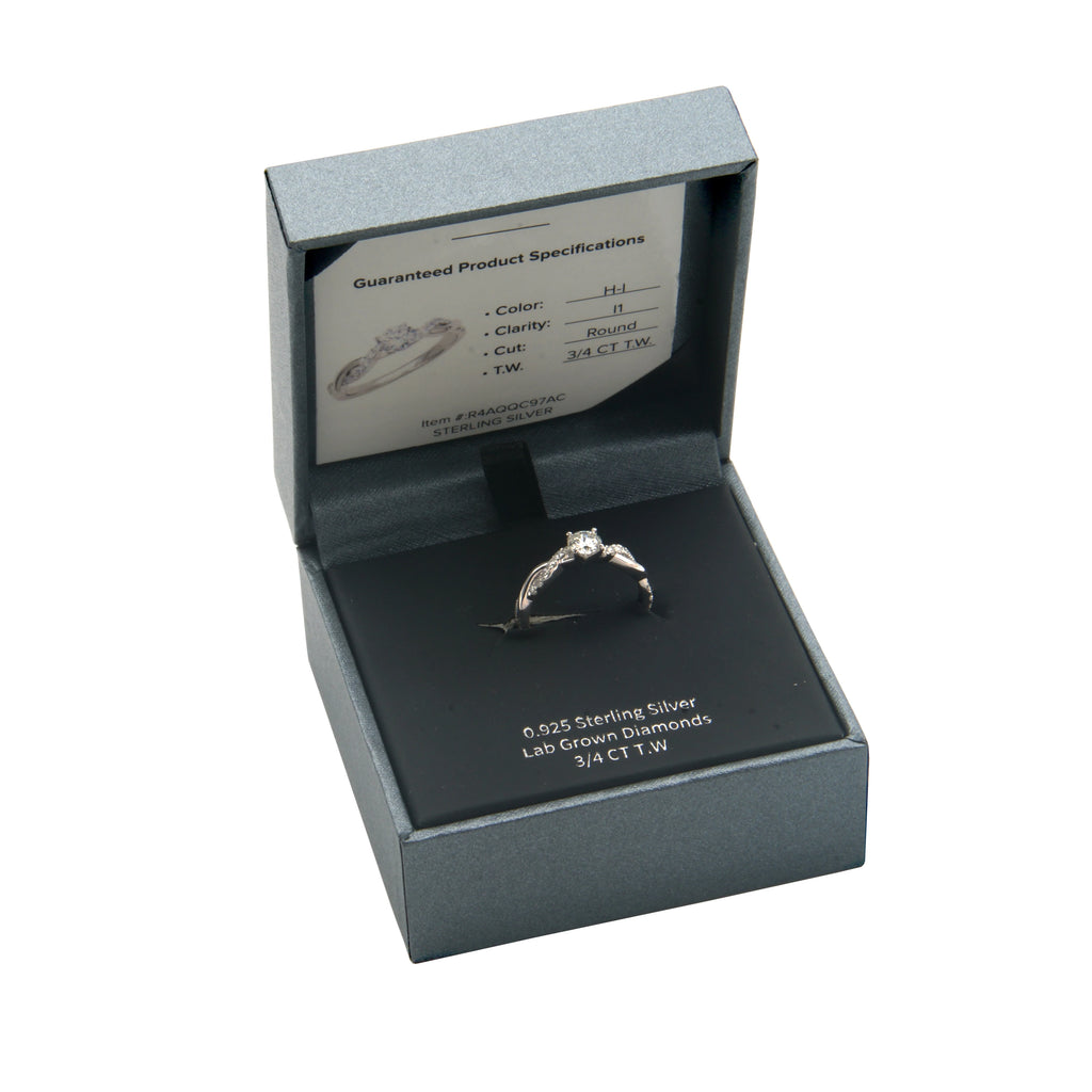 Lab Grown Diamond Engagement Ring in Sterling Silver W138928