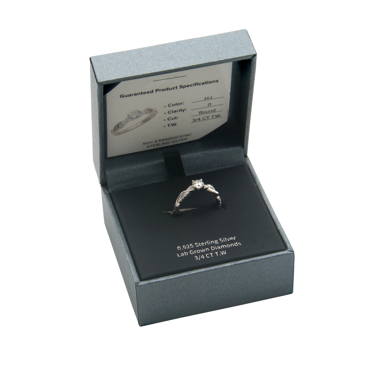 Lab Grown Diamond Engagement Ring in Sterling Silver W138928