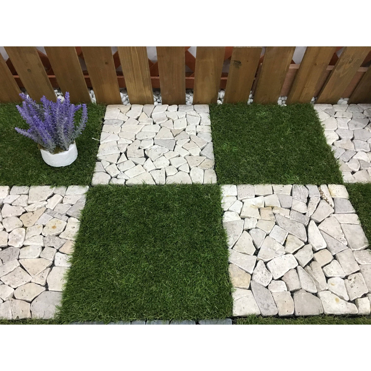 Natural Travertine Stone White Deck Tile, 6 PC Set J975843