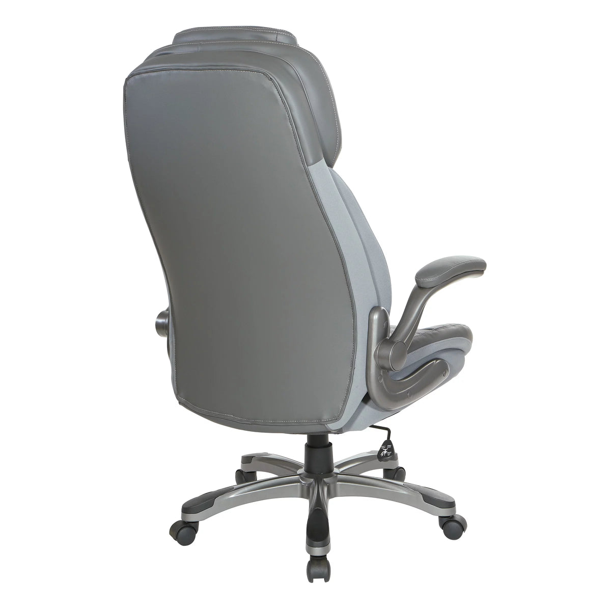 High Back Chair with Grey Bonded Leather and Flip Arms G250