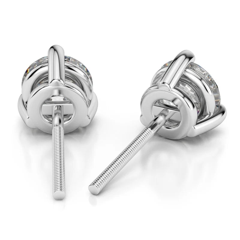 18K White Gold Diamond Stud Earrings K637455