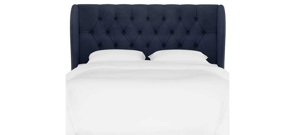 California King Tufted Wingback Headboard Velvet S6901