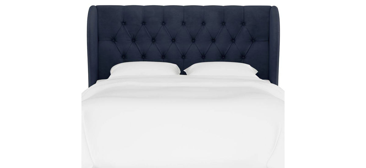 California King Tufted Wingback Headboard Velvet S6901