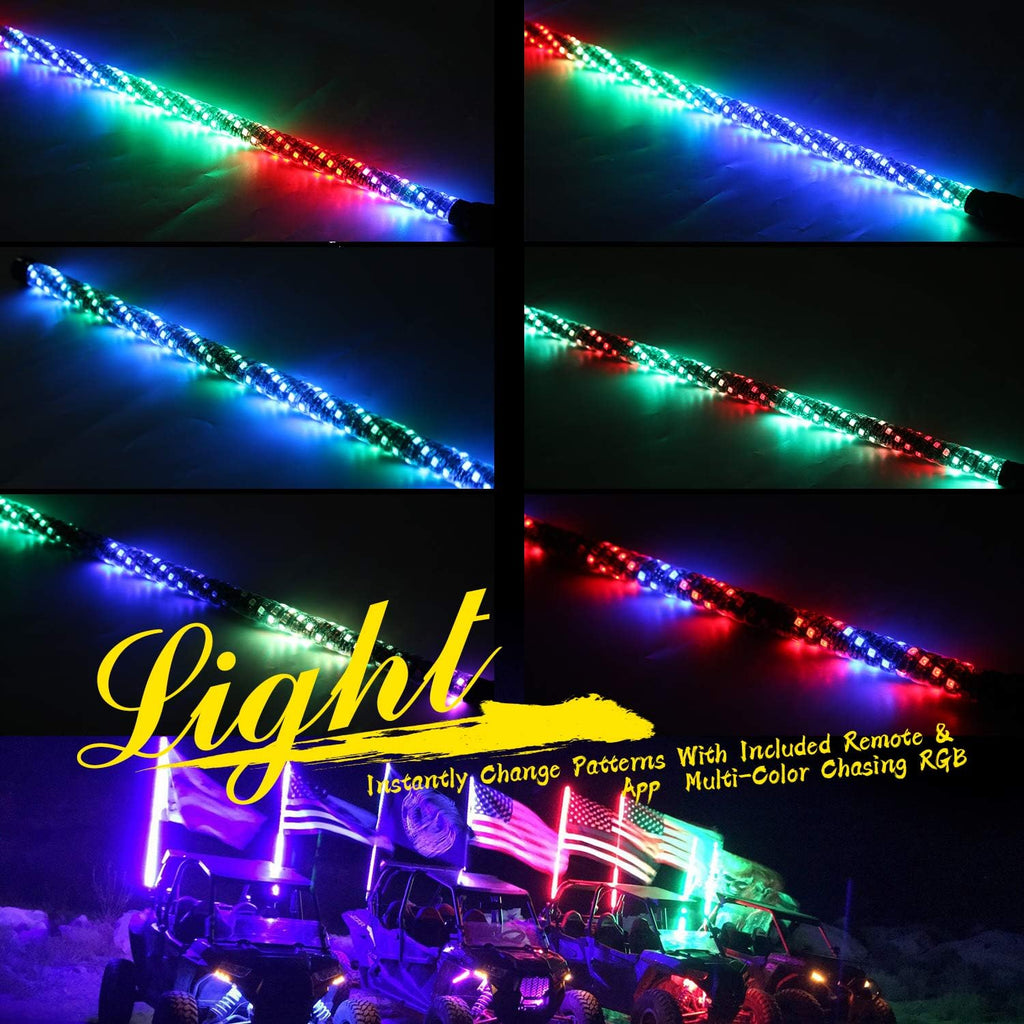 2PCS 4FT Lighted Whips with Remote and App Control T775524