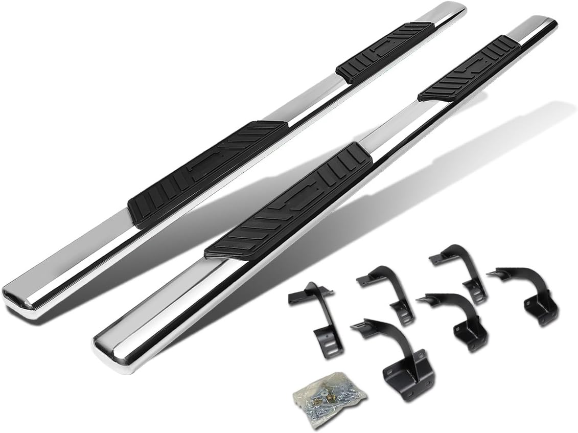 Oval Tubing Side Step Nerf Bar Running Board Stainless Steel Polished Chrome X1504