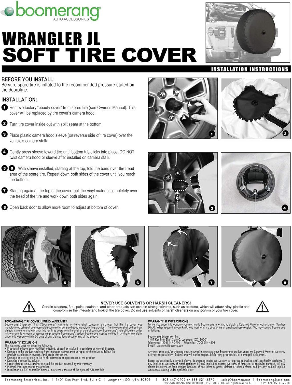 33 Soft Tire Cover for Jeep Wrangler JL with Back-up Camera A994