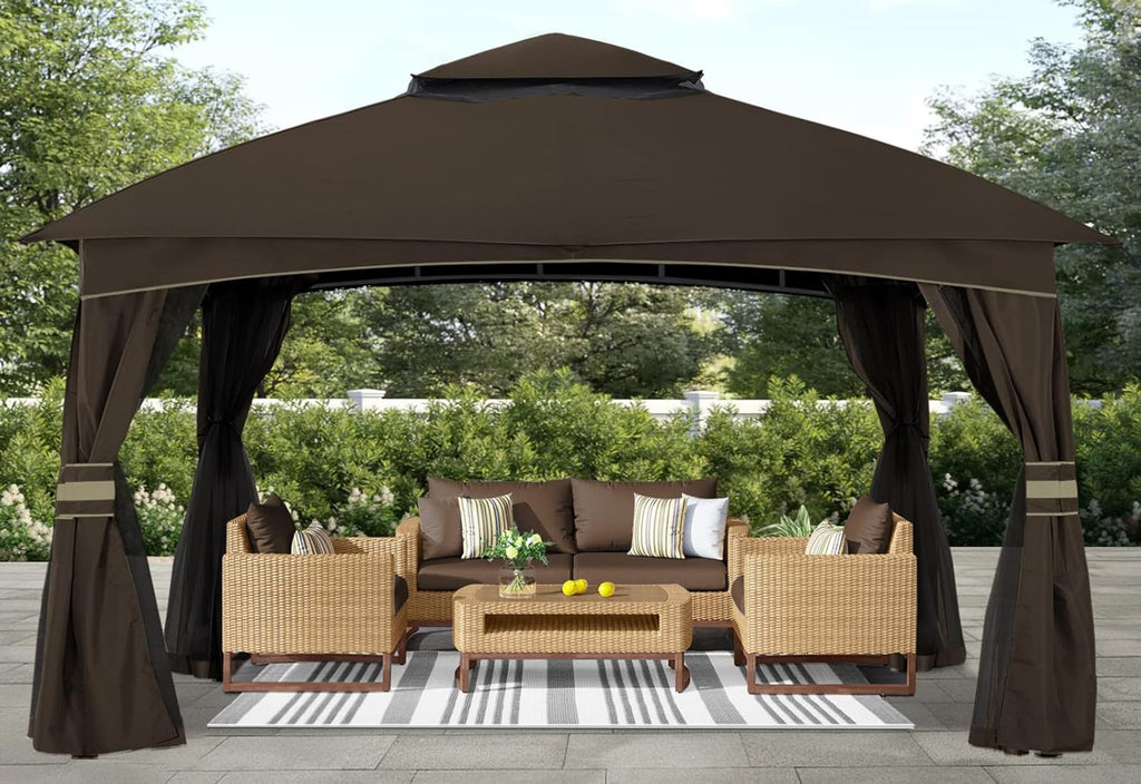 10 Ft x 10 Ft Patio Gazebo with Netting M158283