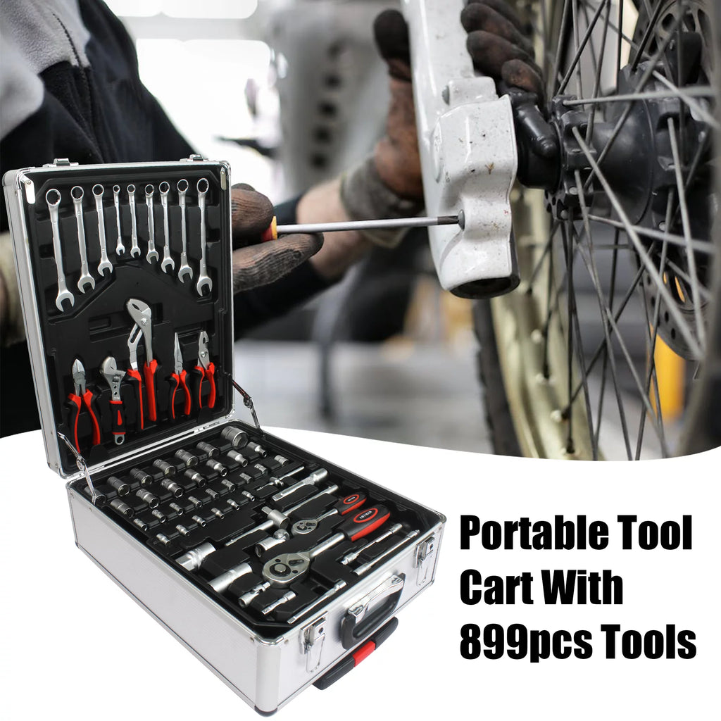 White 4 Layers Rolling Tool Box Set C139035