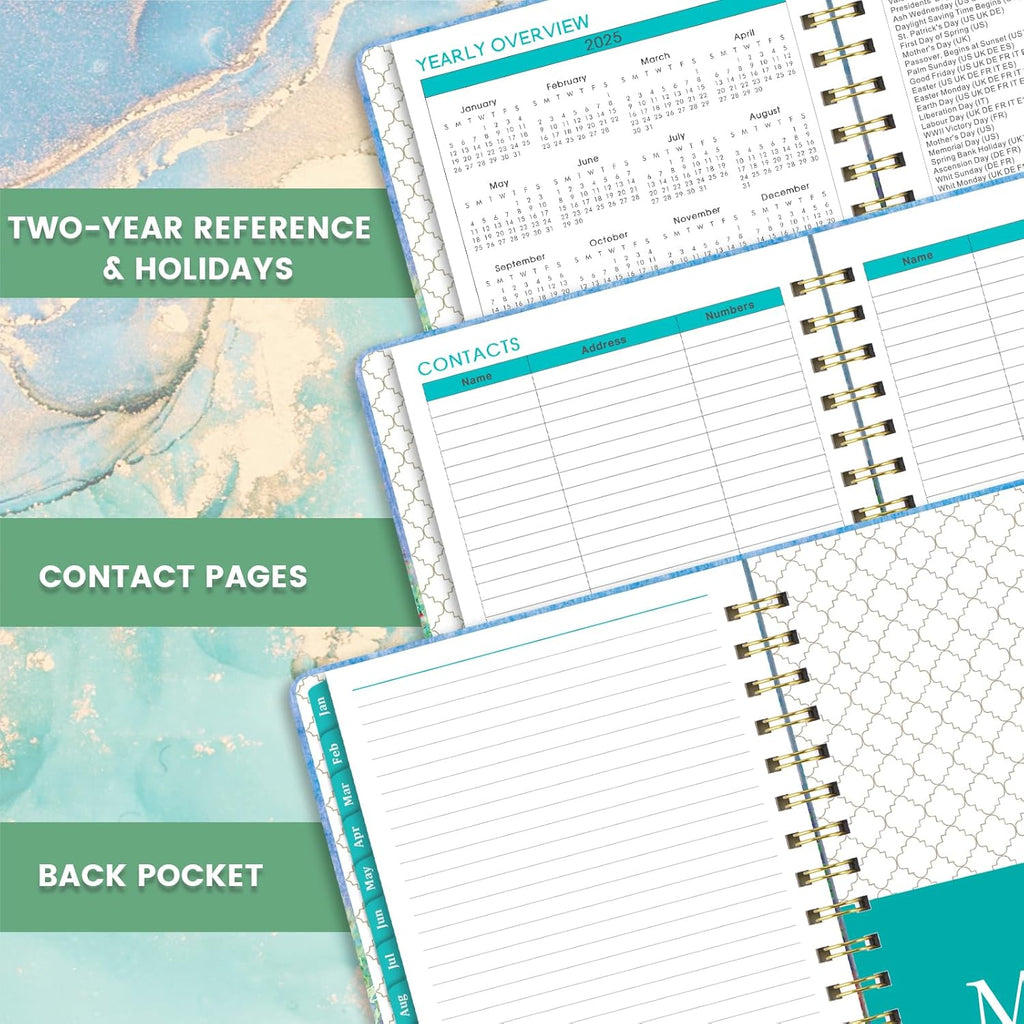 2025 Weekly and Monthly Hardcover Planner, 6.4" x 8.5" D550301