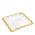 Clear Glass Platter with Gold Trim J6394