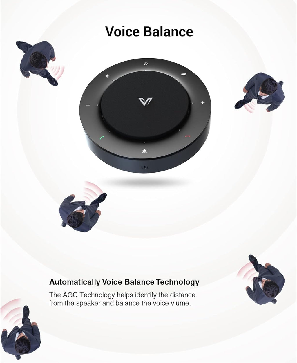 USB/Bluetooth Speakerphone with 4 AI Mics U5359