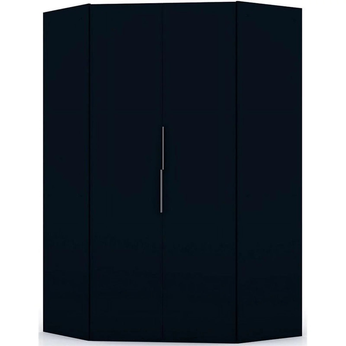 Midnight Blue Wood Corner Wardrobe Closet U4134