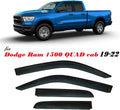 Dark Tinted Side Window Visor Deflectors Rain Guards for Dodge RAM 1500 Quad cab 2019 2020 2021 Pack of 2 F38221