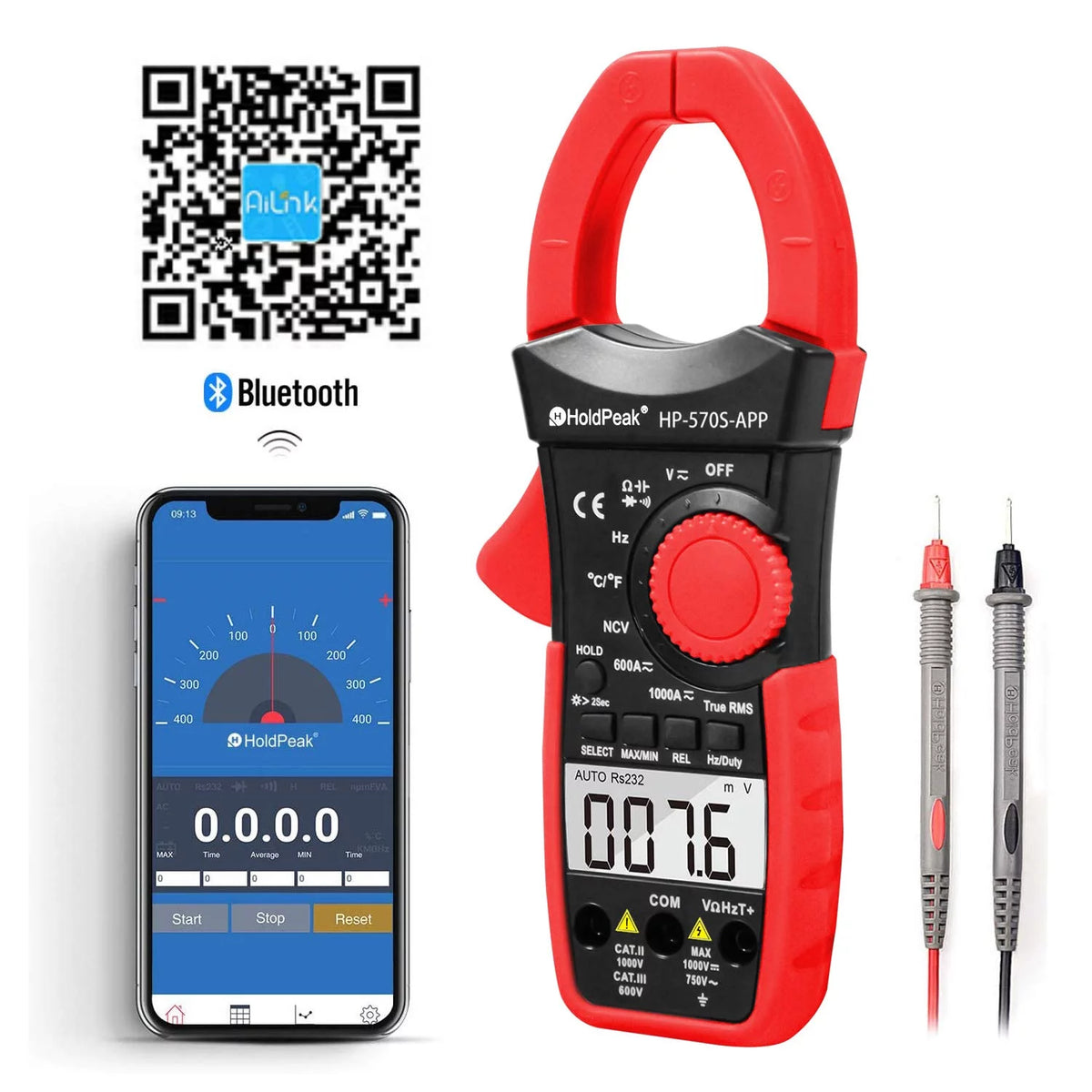 Digital Clamp Meter with APP Control AC/DC Tester 6000 counts C60581