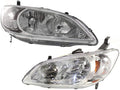 Honda Civic Headlight 2004 2005 Pair with Bulbs L3212