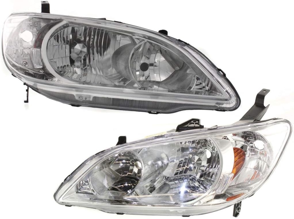 Honda Civic Headlight 2004 2005 Pair with Bulbs L3212