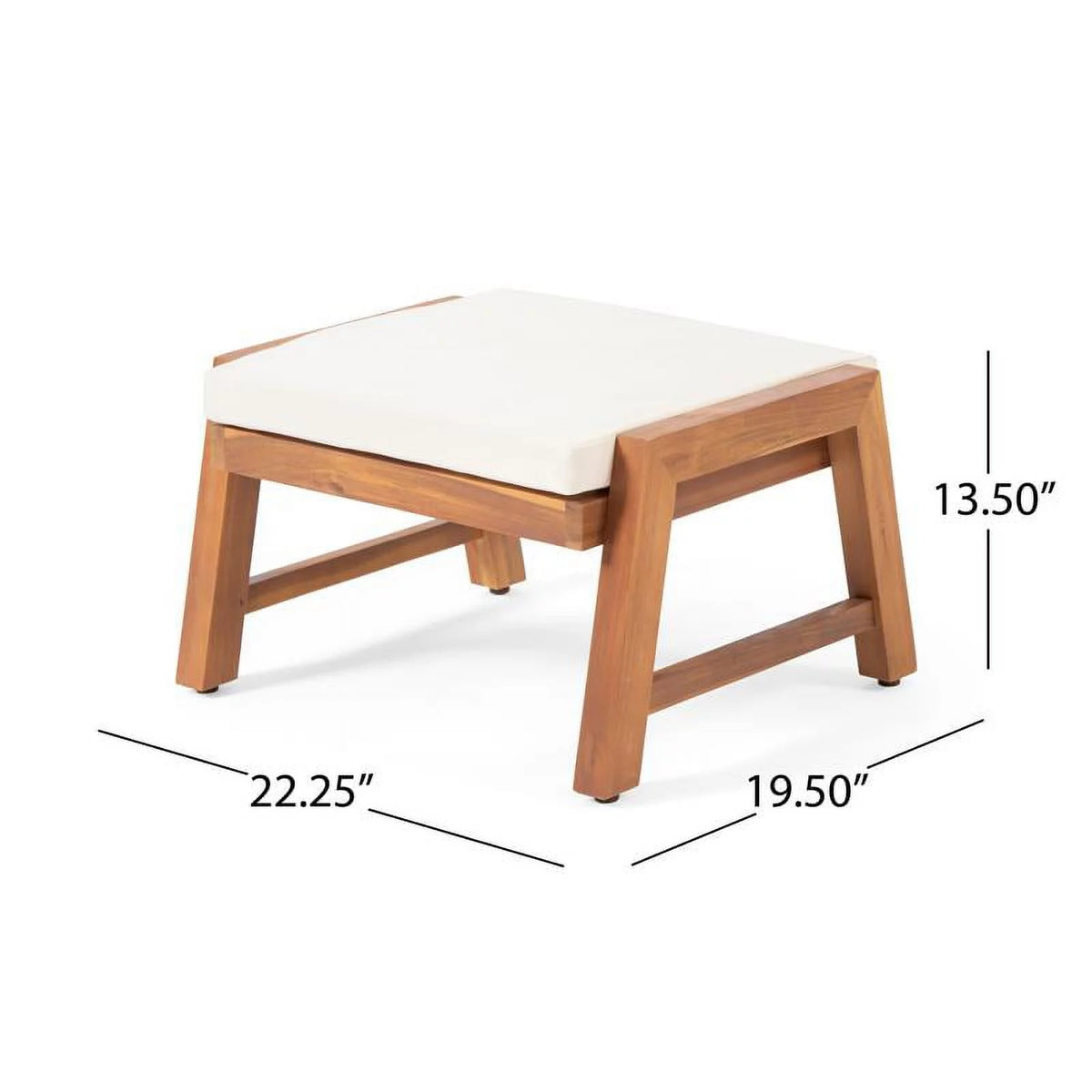 Teak Cream Acacia Wood Club Chair Set of 2 F2867