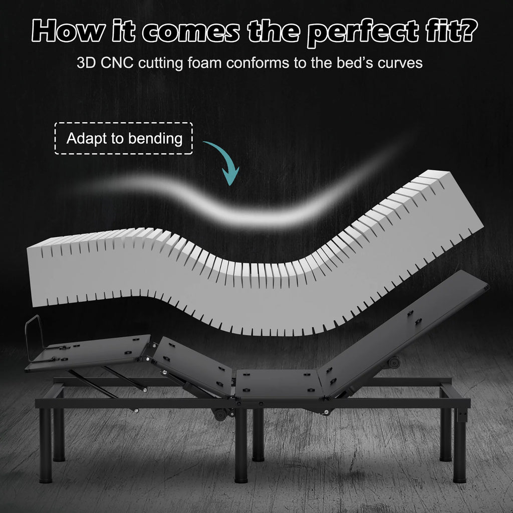 10'' Twin XL Adjustable Bed Mattress White N2917