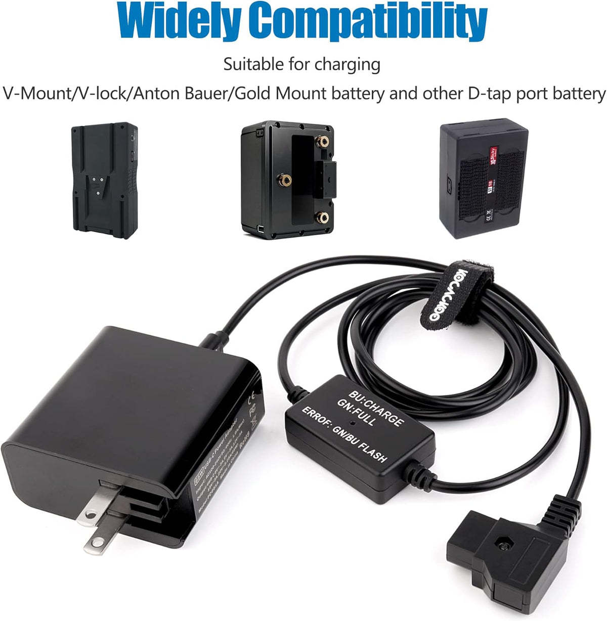 D-Tap Battery Quick Charge Power Adapter Kit for V-Mount Batteries L8348