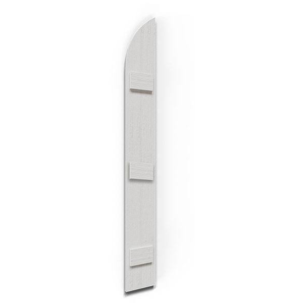Rustic Faux Wood Shutters with Quarter Round Arch Top M71718