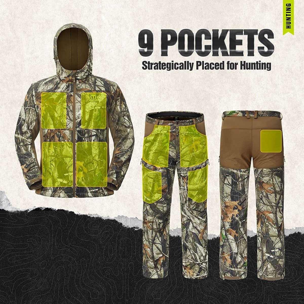 Hunting Jacket and Pants with Fleece Lining W77175