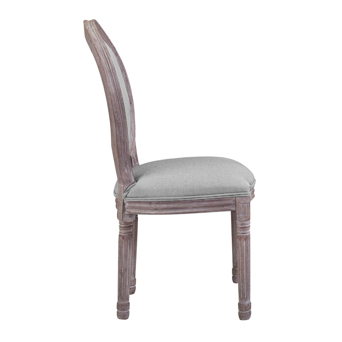 Light Grey Fabric Wood Dining Chair Set of Two D8865