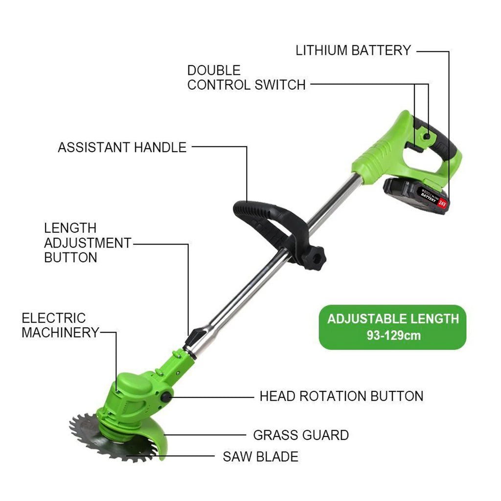 24V 650W Cordless Electric Lawn Mower Grass Trimmer Weed Eater Z870