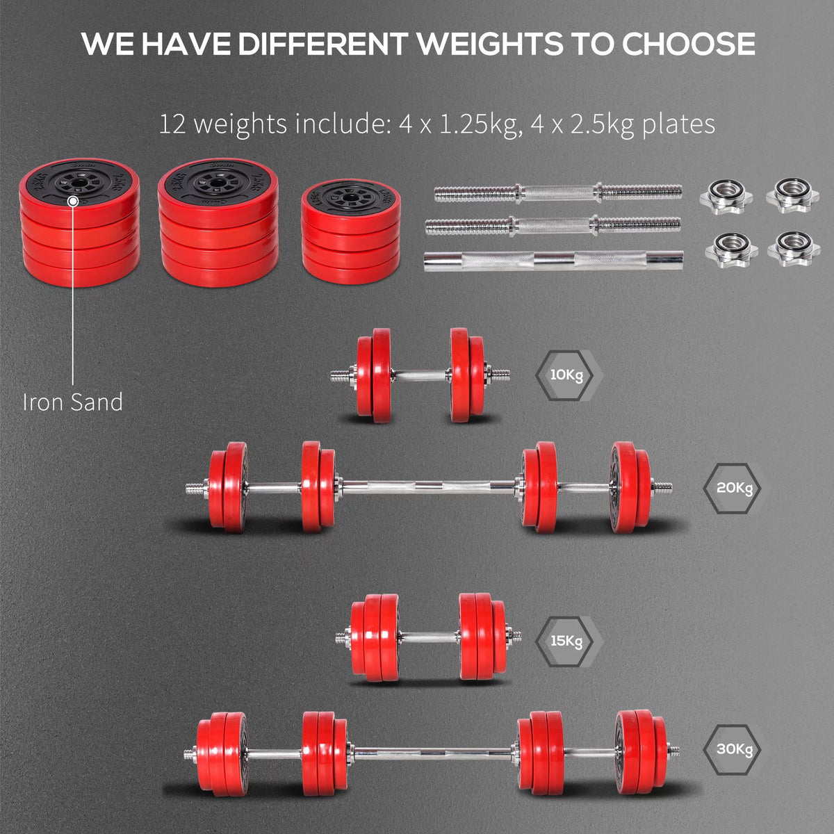 Adjustable 66lbs Dumbbell Set W893051