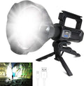 Rechargeable LED Spotlight Flashlight 90000 Lumens with Tripod G912