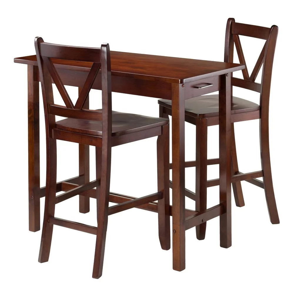 3-Pc Breakfast Table with 2 V-Back Counter Stools I6464